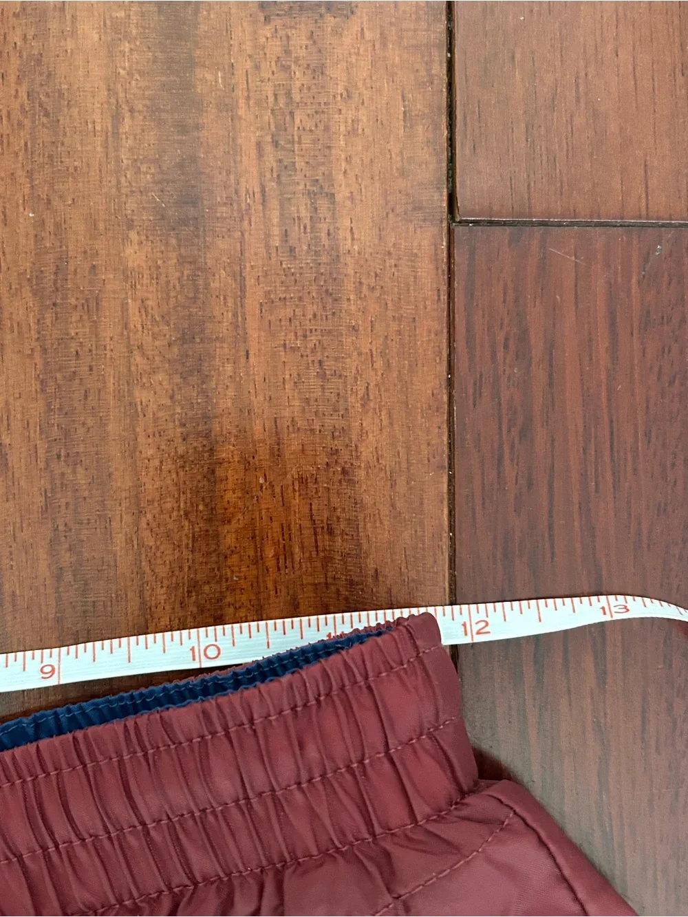Nike Boy’s Y2K Maroon Athletic Nylon Shorts with Blue Trim 7” Inseam Mesh Lining